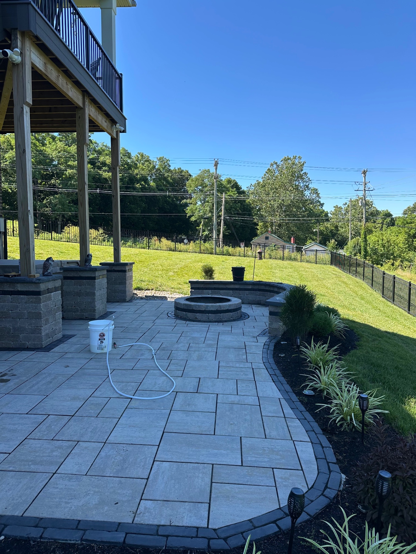 Before paver patio & fire pit seal in Northern Kentucky