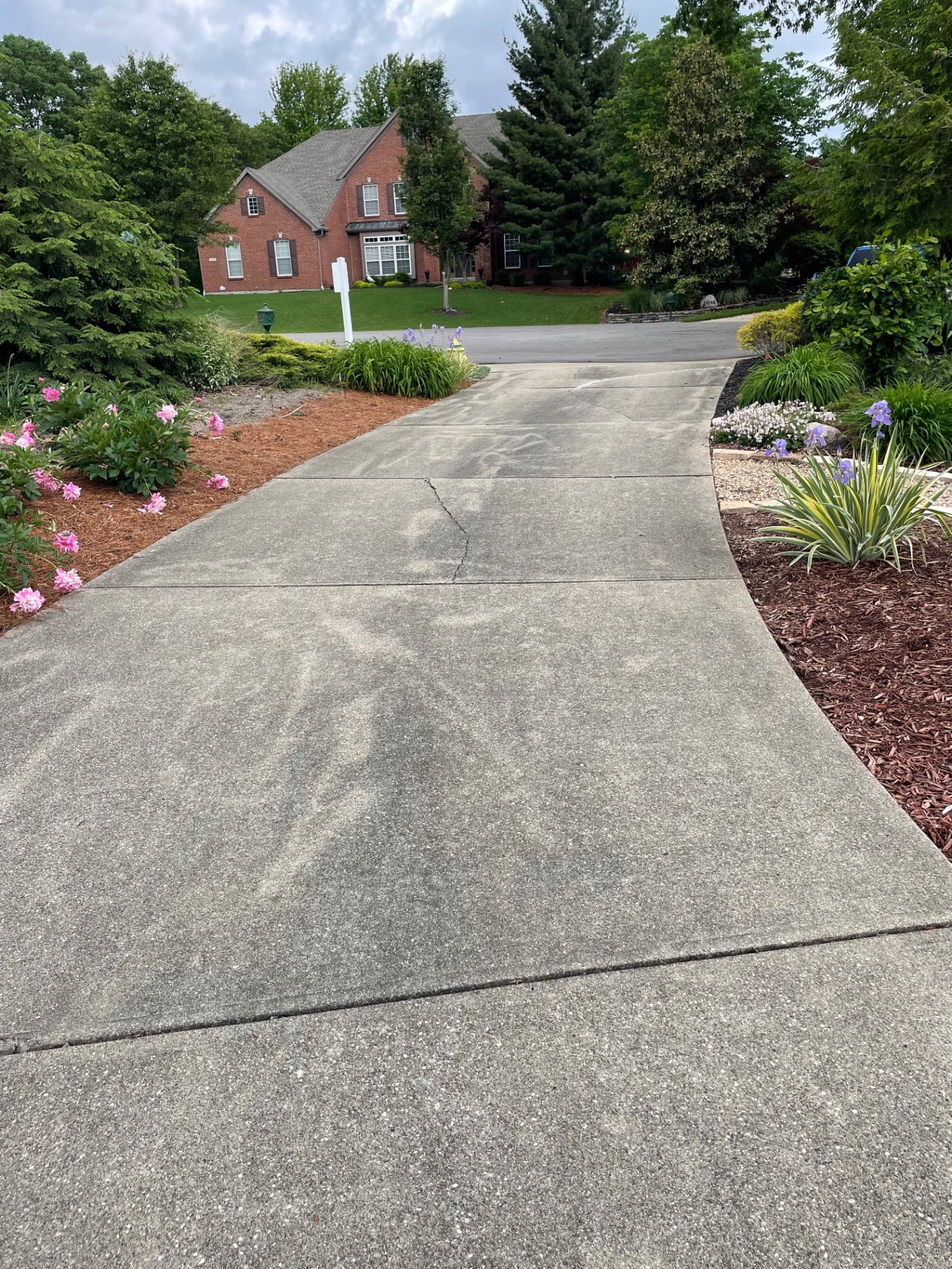 Before driveway cleaning in Northern Kentucky